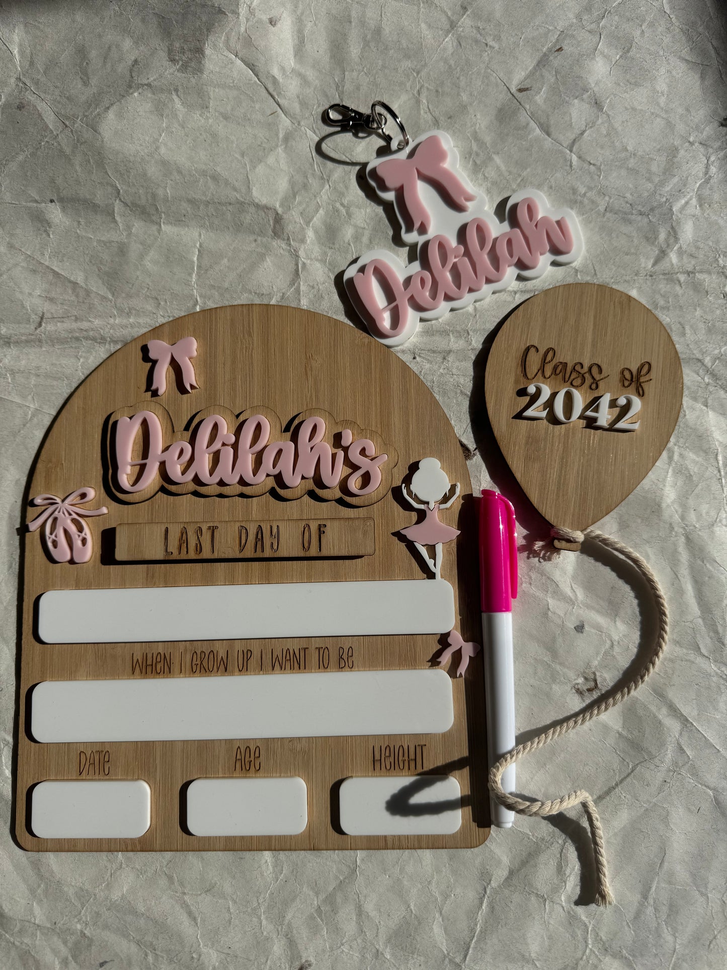 Interchangeable First and Last Day Board - Ballerina Design Bundle