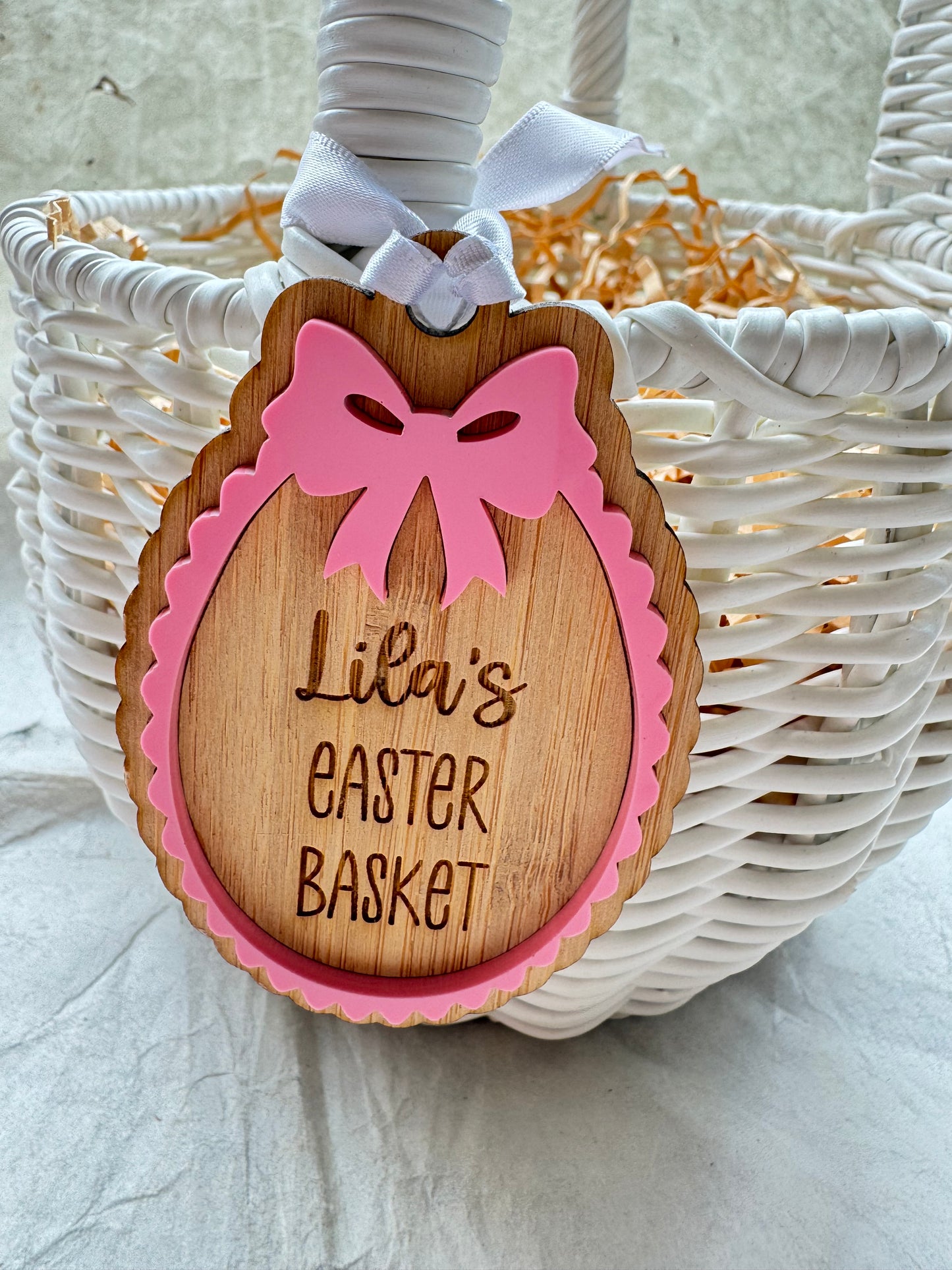 Bow Easter Basket Tag